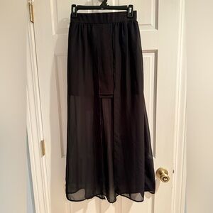 Forever 21 Black High-Low Sheer Skirt
